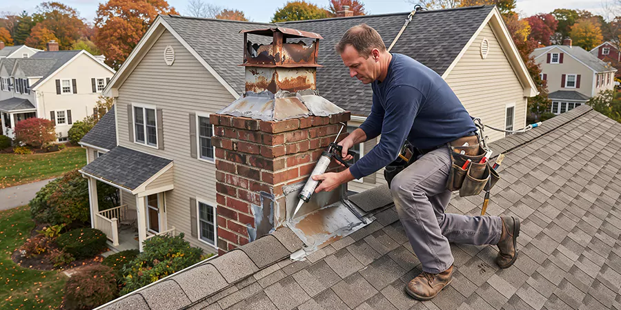 Chimney Chase Flashing Repair Howell