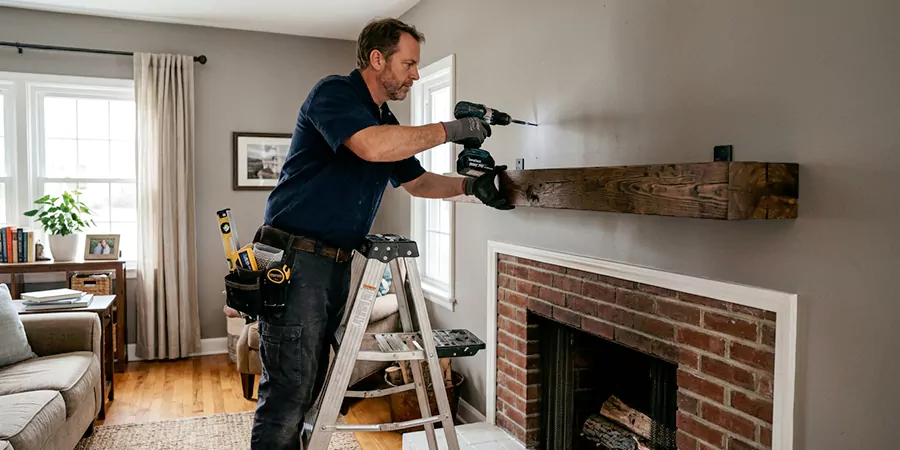 Floating Shelf Mantel Installation Howell