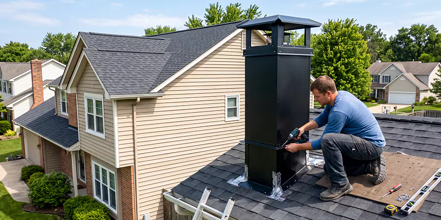 Prefab Chimney Chase Installation Howell